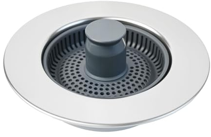 Upgraded 3 in 1 Kitchen Sink Plug, Kitchen Drain Stopper Stainless Steel Kitchen Sink Strainer and Stopper Anti-Clogging Pop Up Kitchen Sink Plug Replacement Prevents Odors Sinks Depth > 22mm