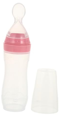 UPKOCH Squeeze Feeder Flasche Mit Löffel 120 Ml Silikon Kinder Nahrungsflasche Frei Lebensmittelecht Für Babynahrung Und Brei Sicherer Fütterungsspender Für Babys
