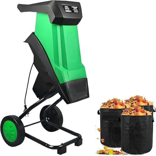 Biotrituratore Elettrico 2400W Per Giardino, Tritatutto Legno Con Sacco 50L, Capacità Di Taglio 40mm, Silenzioso E Facile Da Spostare, Ideale Per Compostaggio E Pulizia Giardino