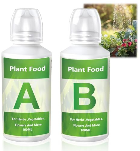 Hydroponic Liquid Plant Food A & B Nutrients for Indoor House Plant - Fertilizer for Hydroponics Growing System, Gardens & Flowering Plants