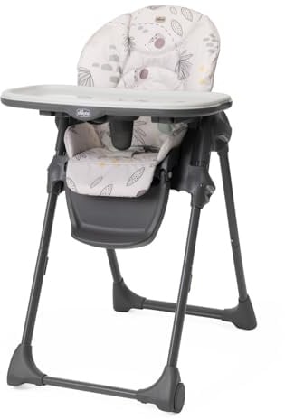 Chicco Polly Easy Hochstuhl für Kinder von 6 bis 36 Monaten, höhenverstellbar und neigbar, 4 Rollen, kompakte Klappfunktion, abnehmbares Tablett und verstellbare Fußstütze, 6-36 Monate