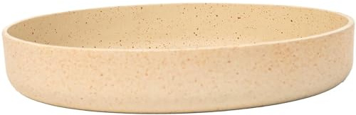 VIVANNO Pflanzschale Rund Flach Fiberglas 30x5 cm Creme Dekoschale Modern | Mediterranes Design fuer Outdoor & Indoor, Wetterfest & Frostsicher, Ideal fuer Sukkulenten, Moos & kreative Arrangements