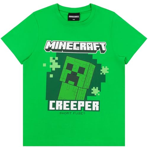 Minecraft Jungen T-Shirt I Tshirt Kinder I Jungen Tshirt I Geschenke I 100% Baumwolle I T-Shirt Jungen I Creep I Mincraft T Shirt Jungen I Kinder Kleidung I Minec I Kinder Tshirt
