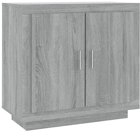 Mhdvray Sideboard Grau Sonoma 80x40x75 cm aus Holzwerkstoff mit 2 Türen Modernes Highboard für Flur Wohnzimmer und Schlafzimmer