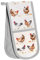 Double Oven Gloves - Grey - Chickens Design - Kitchen Accessories Pot Holders