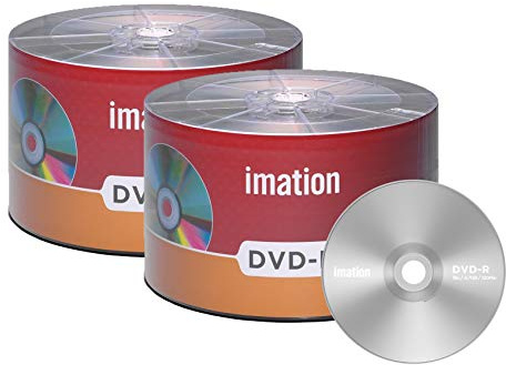 100 Pack Imation DVD-R 16X 4.7GB/120Min Branded Logo Blank Recordable Disc