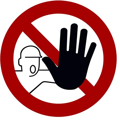 STROBO Lot de 25 autocollants d'interdiction d'accès pour personnes non autorisées avec protection UV pour extérieur et intérieur 9,5 x 9,5 cm