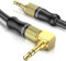 VANAUX 3.5mm Audio Cable 90 Degree Right Angle Auxiliary Cable Stereo Aux Jack to Jack Cord Compatible for Mp3 Player, Car Stereos, Smartphone, Speakers, Headphone and More (9.8ft/3m)