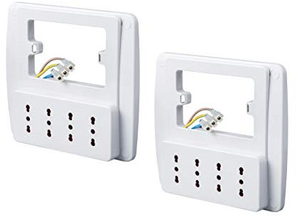 ROSI Multipresa parete EMILIA SMART, Bianco, 4 prese bivalenti, 2 pz.