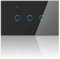 Interruptor de luz WiFi Inteligente,Interruptor de Pared de Combinación Triple Inteligente con Diseño de Panel Táctil de Vidrio,Control por Aplicación Móvil en Cualquier lugar(BLACK)
