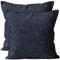Encasa XO Chenille Kissenbezüge Set von 2 | Denim - (20x20) (50x50 cm) | Dekorative Akzent Quadratische Wurfkissenbezüge Für Couch, Heimdekoration, Sofa