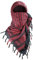 Luxns Militärischer Shemagh Taktischer Wüsten-Schal / 100% Baumwolle Keffiyeh Schal Wrap für Damen und Herren, Schwarz Rot, Einheitsgröße