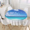Chickw1 Tischdecke Runde Wasserdicht Abwaschbar Wellenmuster am Meer Bedruckte Tischschoner Fleckschutz, Tischtuch aus Polyester für Küche, Esszimmer, Garten oder Camping (Blauer Himmel,150cm)