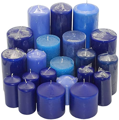 6 kg Witap Stumpenkerzen Qualitätskerzen Set Kerzenpaket Mix gemischt nach Farben (Blau-Türkis)