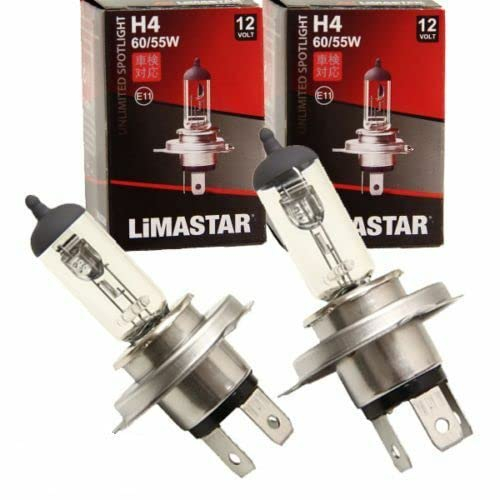 2X Halogen H4 Scheinwerferlampe Birne kompatibel für Honda Civic 60W / 55W 12V Abblendlicht Fernlicht Glühlampen | E - Prüfzeichen | Sockel P43t - Warm Weiß