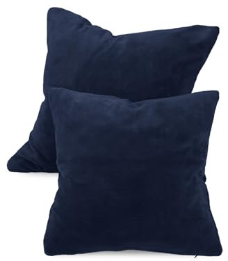npluseins 2er Pack Kissenhüllen aus Coral-Kuschel-Fleece (2 Stück) 1257.1667, ca. 40 x 40 cm, Marine