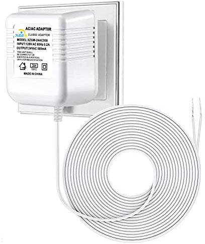 XZGm C Cable Adapter Thermostat 24 Volt Doorbell Transformer 197 inch (197 inch) Ring Doorbell and Thermostat for Nest Ecobee, Sensi and Honeywell Compatible with All Versions, (5m Power Cable)