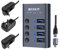 WLXKJY USB 3.0-Hub mit 36 ​​W (12 V/3 A) Netzteil, Aluminium-USB 3.0-Daten-Hub Auf 4 USB 3.0-Erweiterung, kompatibel mit Desktop-PC, MacBook Pro/Air, iMac, Surface Pro und Mehr Laptops