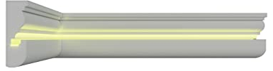 Stuck Dekorbau Éclairage indirect - Profilés lumineux LED - Moulure murale et plinthe de plafond - En stuc XPS - En polystyrène - 2 m - BL 10