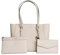 Michael Kors Charlotte große 3-in-1 Leder-Handtasche, Tragetasche und Crossbody, Helles Cremeweiß