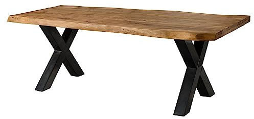MASSIVMOEBEL24.DE Esstisch Sheesham Natur gebeizt Freeform | 240x100x77 cm (BxTxH) 100 kg Modern zerlegt vollmassiv