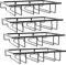 SYITCUN Wine Glass Holders Hanging Under Shelf,3 Rows Hang 9 Wine Glasses,Heavy Duty Metal Hanging Wine Glass Rack