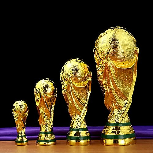 NIRANJAN Trophée d'or de Football Trophée de Coupe du Monde Réplique de Coupe du Monde Collection de Souvenirs de Décorations pour Maison Bureau Cadeaux pour Fans (27CM)