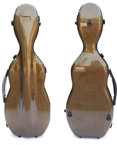 WUQIMUSC Geigenkoffer 4/4 volle Größe Composite Kohlefaser Hartschalenkoffer Starker Griff Rückengurte Weiche Polsterung (braun)