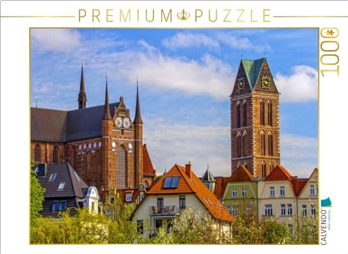 CALVENDO Puzzle Wismars Stadtkirchen St. Georgen und St. Marien | 1000 Teile Lege-Größe 64 x 48 cm Foto-Puzzle für glückliche Stunden