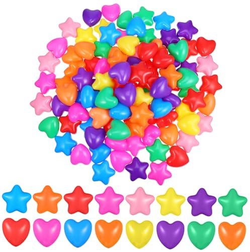 Homoyoyo Bällebad-Bälle 100 Stück Bunter Ball Liebe Fünfzackiger Stern Bällebad-Bälle Weicher Kunststoff Ozeanball Babybecken Wasserspielzeug Party-Dekoration Lernspielzeug Für Kinder