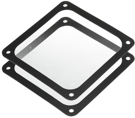 sourcing map 2PCS PC Dust Filter, 120x120mm Magnetic Frame Nylon Computer Case Cooler Dustproof Mesh Cover Fan Grills for Computer Chassis Speakers, Black