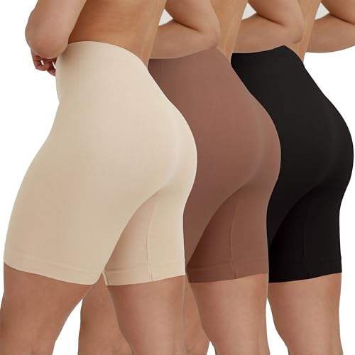 INNERSY Radlerhose Damen Kurz Hose Unter Kleid Rock Anti Scheuern 3er Pack | Chub Rub Shorts, Hosen Unterrock, Sport Kurze Leggings Unterkleid, Oberschenkel Reiben Schutz, Radlershorts Slipshort Sommer