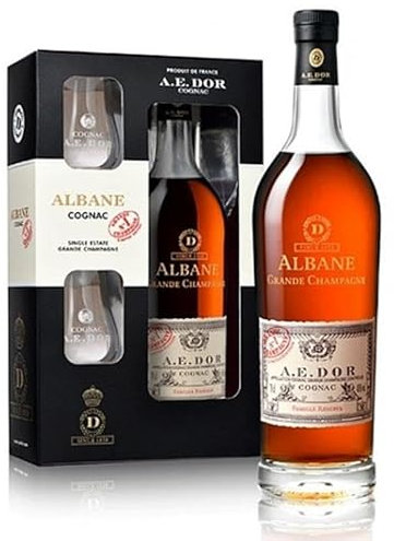 ALBANE COGNAC GRANDE CHAMPAGNE 70 CL CONFEZIONE CON 2 BICCHIERI