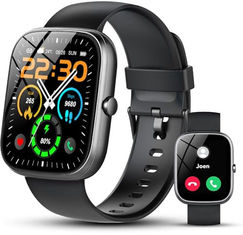 QXQ Smartwatch Uomo Donna, Effettua/Risposta Chiamate, 1.91 Orologio Smart Watch con Contapassi/Sonno/SpO2/Cardiofrequenzimetro, 110+ Sportive, Impermeabile IP68, Orologio Fitness per Android iOS