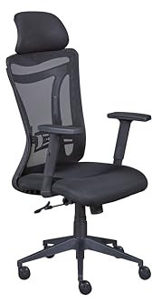 Inter Link - Drehstuhl - Bürostuhl - Chefsessel - Höhenverstellbar - mit gembremsten Rollen - mit 2 höhenverstellbaren Armlehnen - bis ca.120 kg - XL Administrator - schwarz