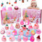 Adventskalender Enten 2024 Weihnachts Gummi Kinder 24 Tage Gummienten Quietscheenten Wasserspielzeug Jungen Mädchen Countdown Geschenkspielzeug Badespielzeug Dekoration (Rosa)
