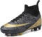 VTASQ Boys' Football Boots Kids Astro Turf Trainers Spikes Non-Slip Junior Football Shoes Outdoor Athletic Sneakers Football Shoes Unisex Black Gold 13UK