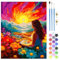 QENSPE Flores Pintura por Números para Adultos, Kit de Pintar por Números DIY con 3 Pinceles y Pinturas Acrílicas, Regalo para Decoración de Pared del Hogar, Sin Marco 40x50 cm - Paisajes Coloridos