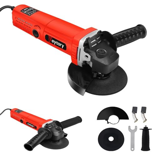 2000W Corded Electric Angle Grinder 115mm Disc 4 Inch Grinding Tool 12000 RPM with Auxiliary Handle, Wrench and Wheel Disc for Metal,Tile, Cutting, Grinding, Polishing