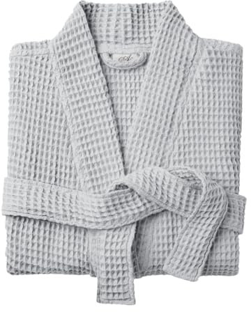 Allure Bath Fashions Unisex Bathrobe Lightweight Textured Waffle Robe - Soft Hotel Dressing Gown, Kimono (Small/Medium, Grey)