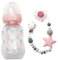 Peosaard Babypuppenflasche und magnetisches Schnuller, 3PCS Reborn BabysDoll Accessoires mit Milchflasche, Schnuller und Schnullerkette zur Förderung der Entwicklungsfähigkeiten