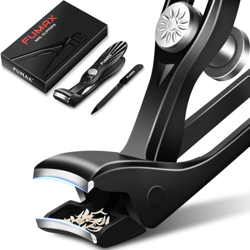 Toe Nail Clippers for Thick Nails with Catcher, Large Angled Toenail Clippers for Elderly with Long Handle, Heavy Duty Nail Clippers Set for Men Women with Wide Jaw Opening, Sharp Nail Cutter Gifts