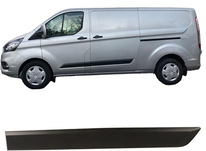 MKAREPART Zierleiste für die linke hintere Schiebetür, kompatibel mit Transit Tourneo Custom Tempest Grau 2012-Abwärts BK21-29077-AE5CND, 2210780 (Tempest Grau, hinten links)