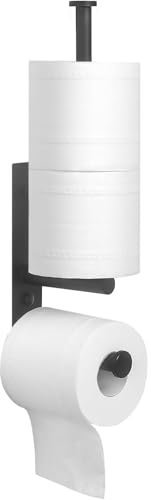 Klopapier Aufbewahrung, GUIGUZI Schwarz Toilettenpapier Ohne Bohren, Toilettenpapierhalterständer für die Aufbewahrung von Ersatzrollen für Badezimmer und Toilette/Selbstklebender