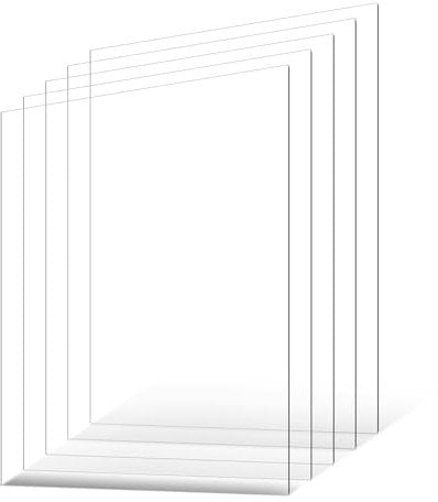 VEVOR PET/Plexiglass Sheets, 5-Pack Plastic Sheet, 24 x 36 Inch 0.04 Inch Thick Transparent Clear Flexible Plastic Panels for Craft, Replacement Picture Frame Glass, DIY Display Project, Easy to Cut