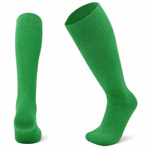 1STLY FITNESS Adults Knee High Football Rugby Hockey Socks - 1 Pair | Fits Men & Women UK Shoe Size 7-13 (EU38-44). Breathable knit with stay-up ribbed cuffs. Solid team sports colours.