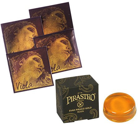 EVAH PIRAZZI GOLD Violasaiten SATZ + Kolophonium von Pirastro