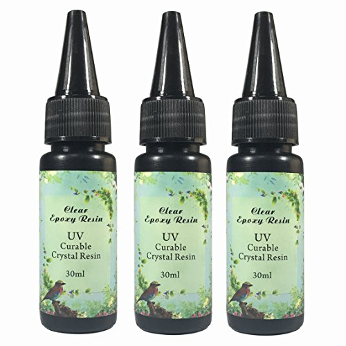 3x UV-Epoxidharz klar transparent ungiftig für handgemachte Schmuck DIY Formen Nail Art Zubehör, 30 ML * 3
