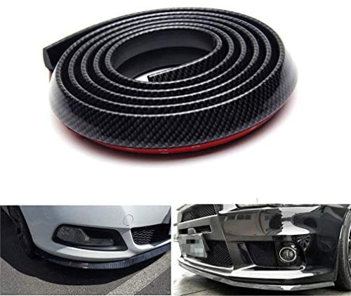 Lypumso Selbstklebend Frontspoilerlippe, 2.5M Universal Tuning Frontspoiler Protector aus Kohlefaser für Auto PKW Kfz (Black)