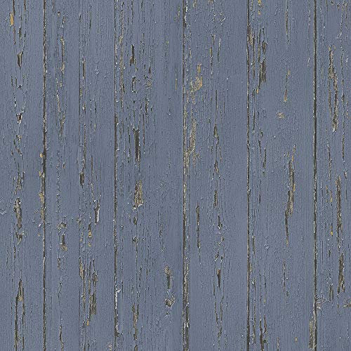 Norwall Fh37531 Shiplap papier peint Brique, Bleu foncé, bleu, Lapis Lazuli, indigo, Bleu indigo